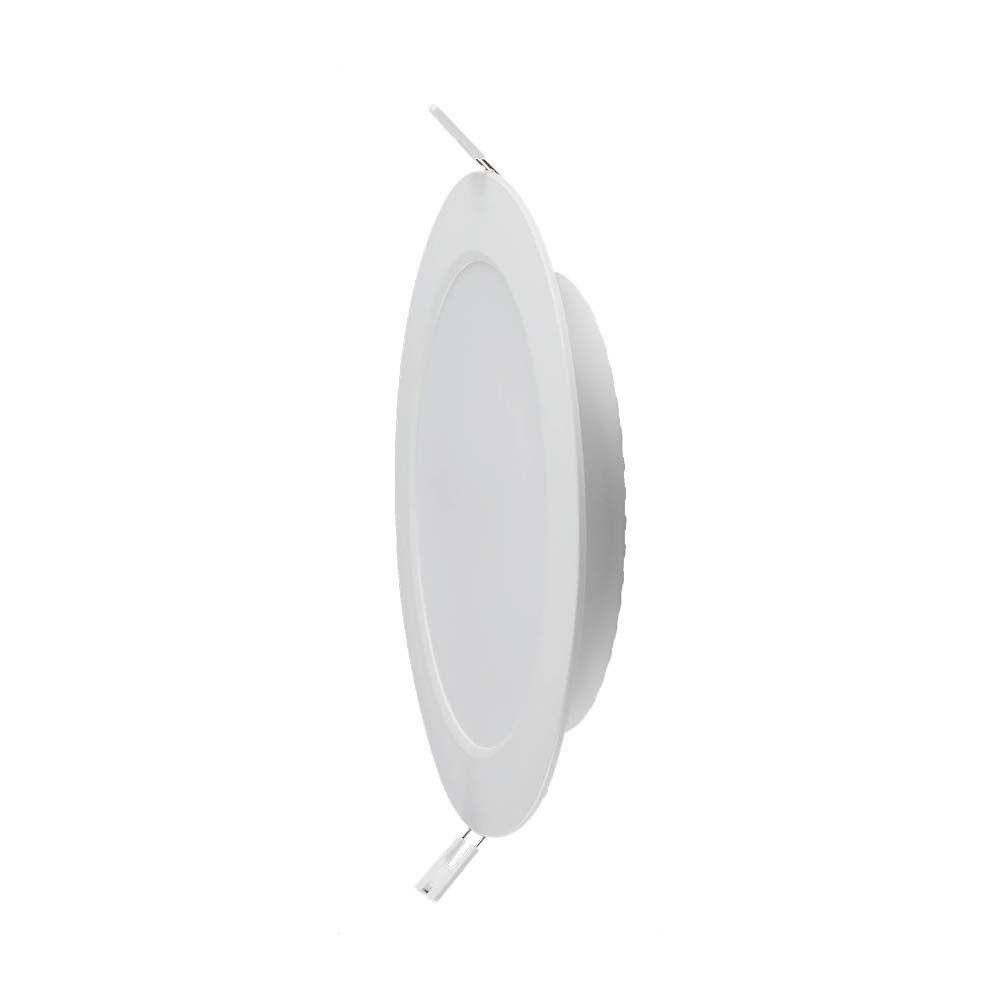 12W Panel LED Podtynkowy, Barwa:6500K, Okrągła, Biały, VTAC, SKU 7863