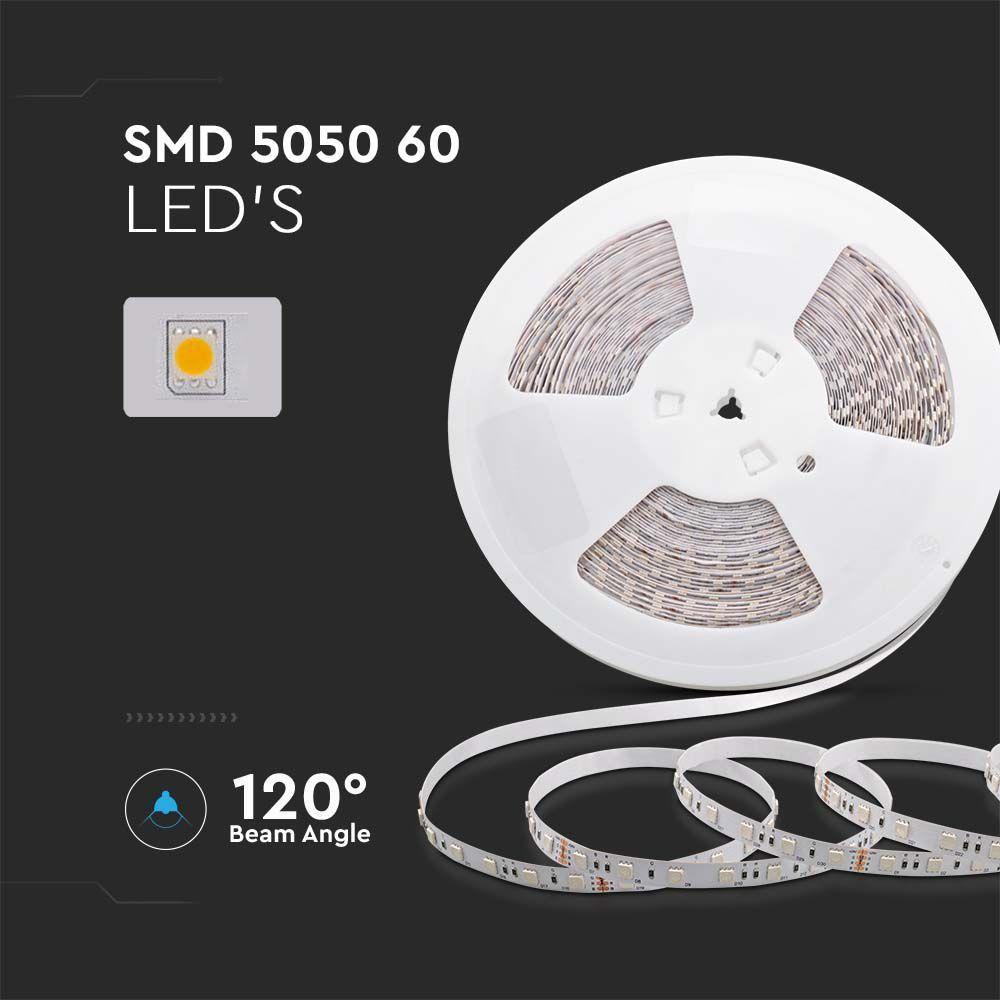 VT-5050 60 7W/M LED STRIP LIGHT RGB 24V IP20 DOUBLE PCB 30M ROLL