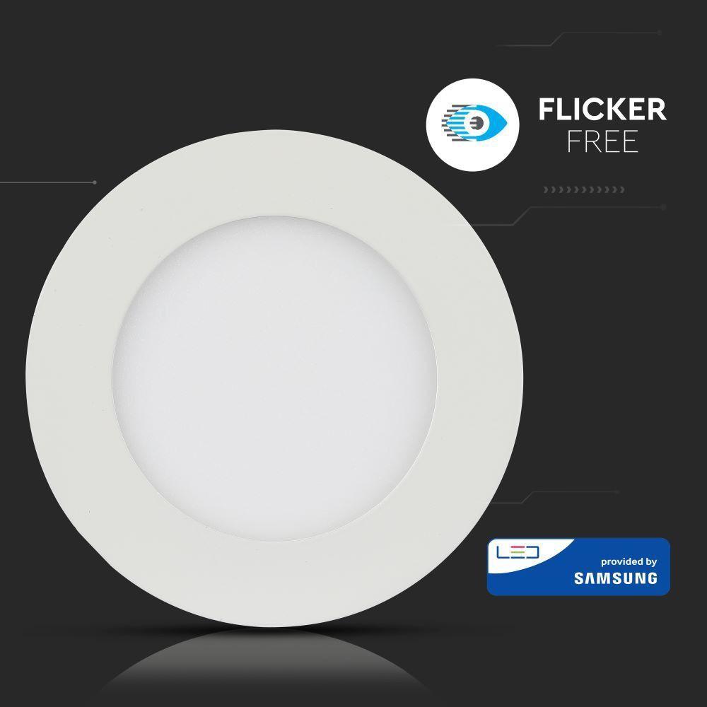 6W Panel LED, Chip SAMSUNG, Barwa:3000K, Okrągły, VTAC, SKU 706