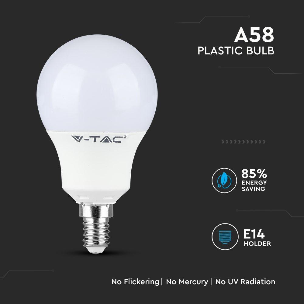 9W A60 Żarówka LED, Chip SAMSUNG, Barwa:3000K, Trzonek:E14, VTAC, SKU 114