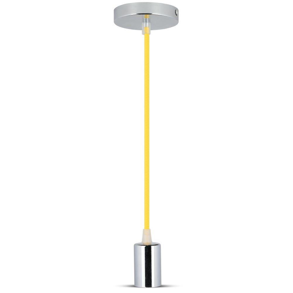 Lampa wisząca, oprawka chrom + przewód Żółty, VTAC, SKU 3793