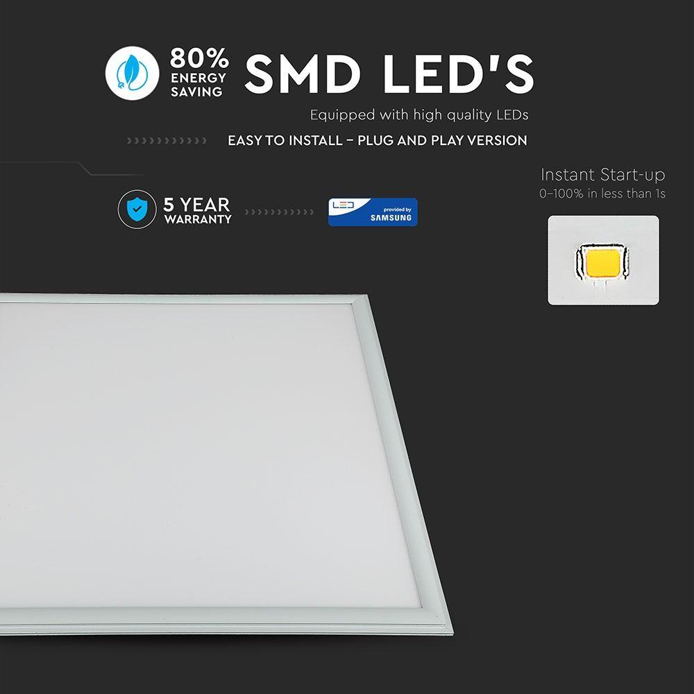 36W Panel LED -600x600mm, Samsung, Barwa:4000K, 5 Lat gwarancji, Opakowanie: 6szt., VTAC, SKU 750