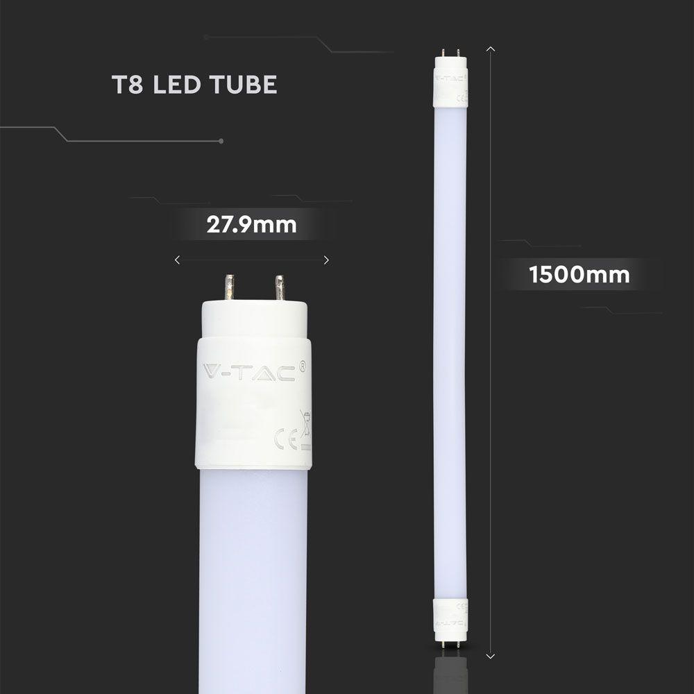 VT-1615 15W T8 LED PLASTIC TUBE NON-ROTATABLE-150CM 4000K G13(160LM/WATT)