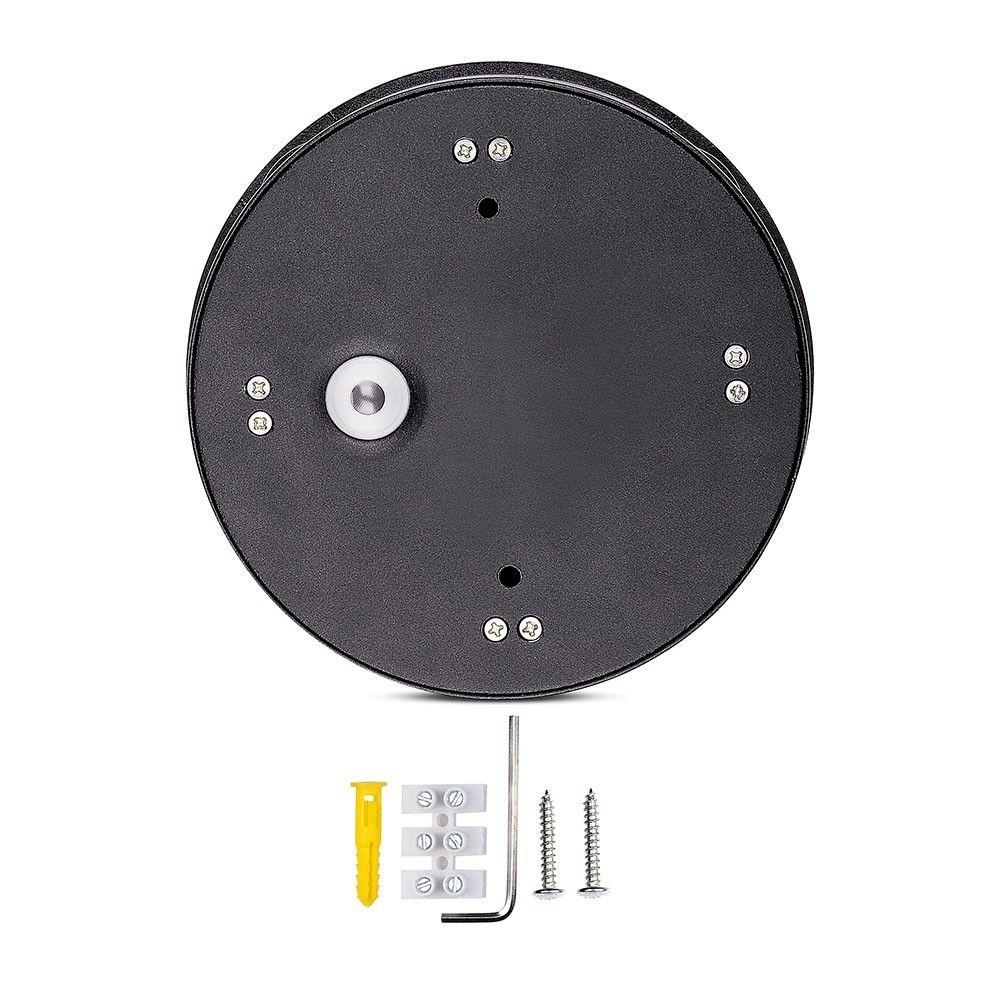 VT-706 4W LED WALL LIGHT 3000K IP65 BLACK BODY ROUND