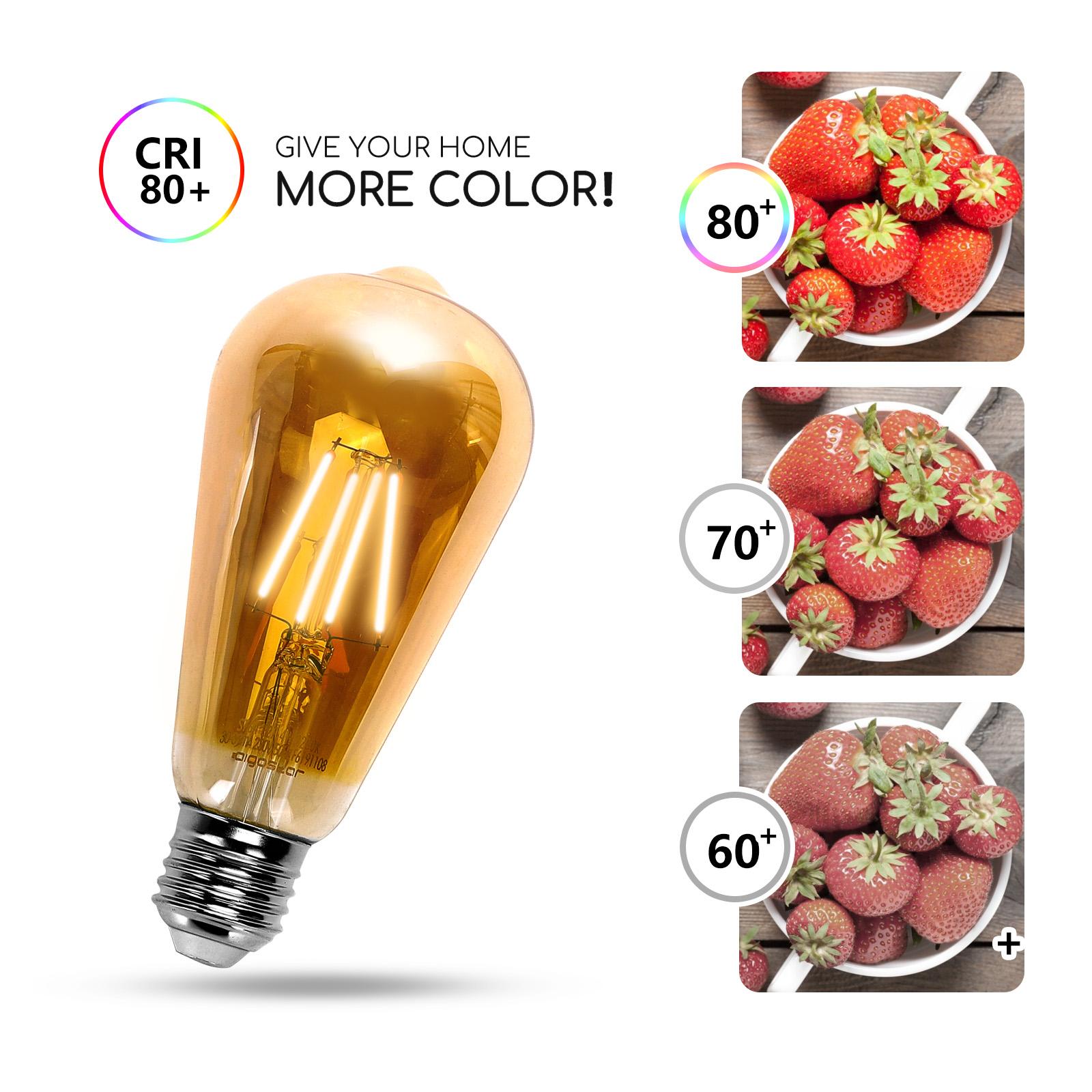 LED Filament Bulb (Amber) ST64 E27 6W