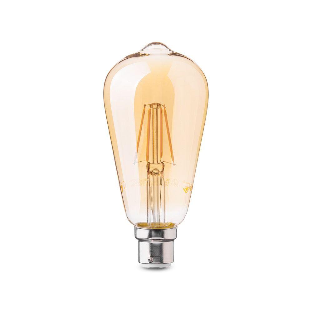 VT-2145D 4W ST64 FILAMENT BULB-AMBER GLASS 2200K B22 DIMMABLE