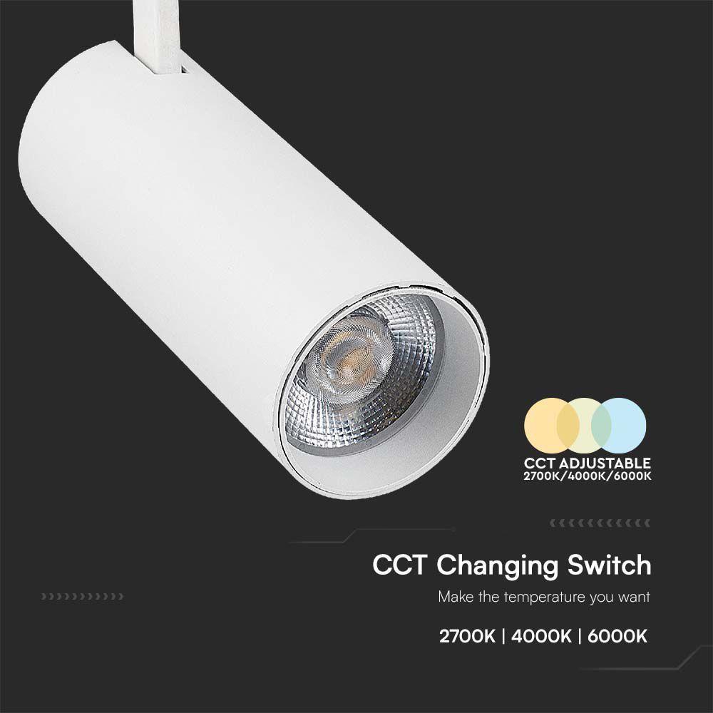 VT-47050 40W COB LED TRACKLIGHT 3IN1 WHITE BODY, WHITE REFLECTOR, WHITE BACK COVER