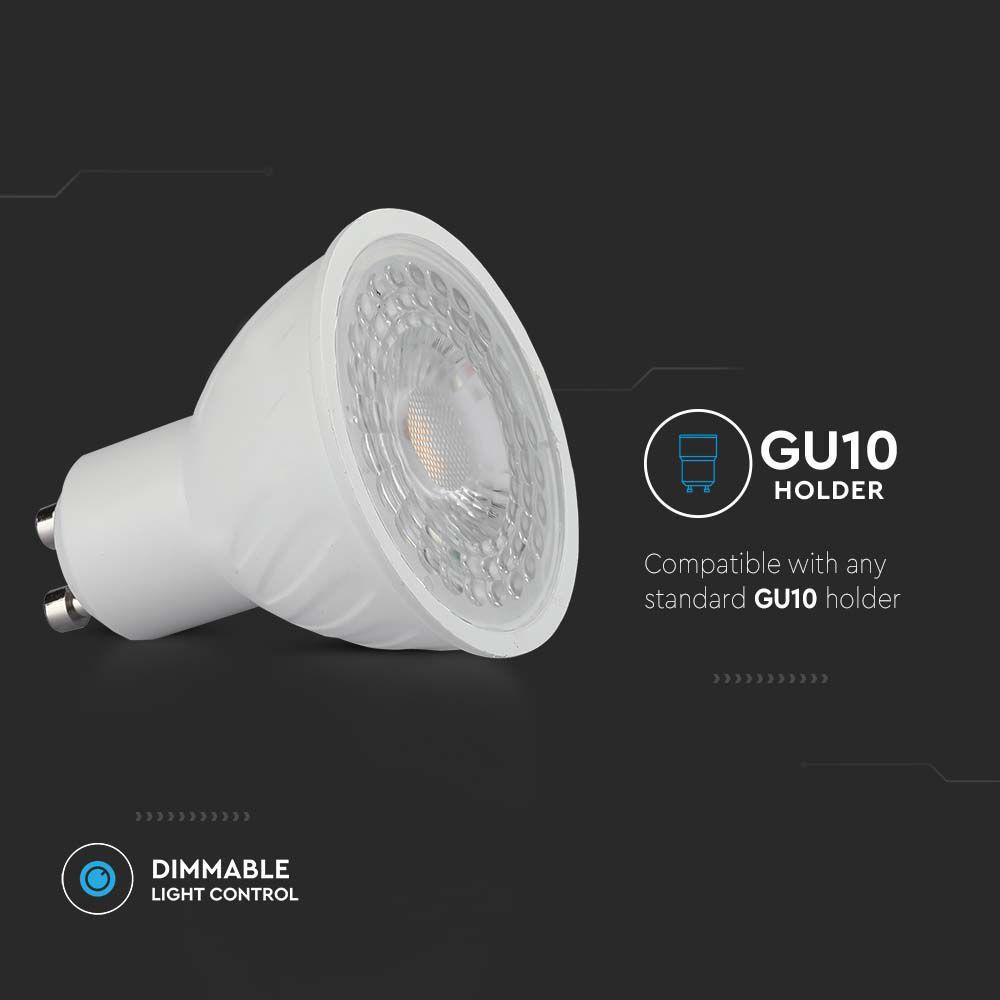 6W GU10 Żarówka LED, Chip SAMSUNG, Barwa:6500K, Kąt 110', Trzonek:GU10, VTAC, SKU 21194