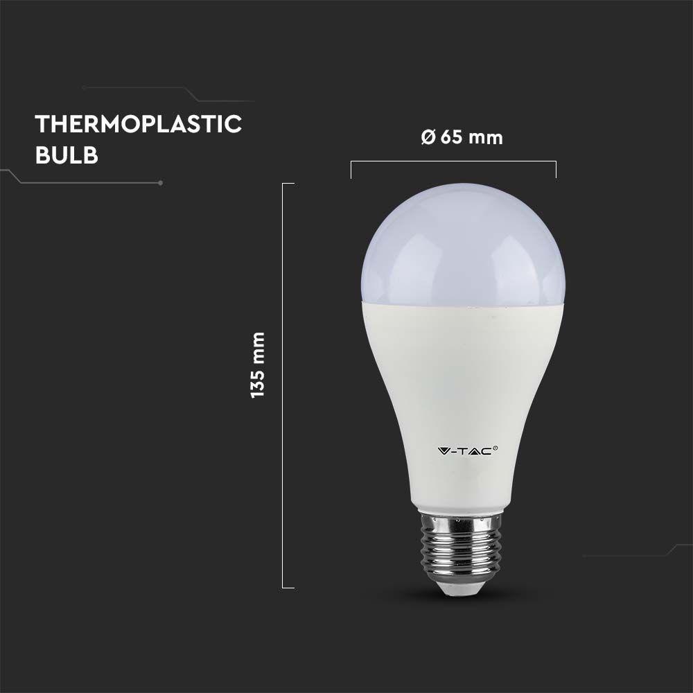 VT-217D 17W A65 LED PLASTIC BULB SAMSUNG CHIP 4000K E27 DIMMABLE