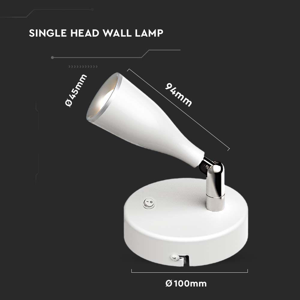 VT-805 4.5W LED WALL LAMP WITH SWITCH 4000K WHITE