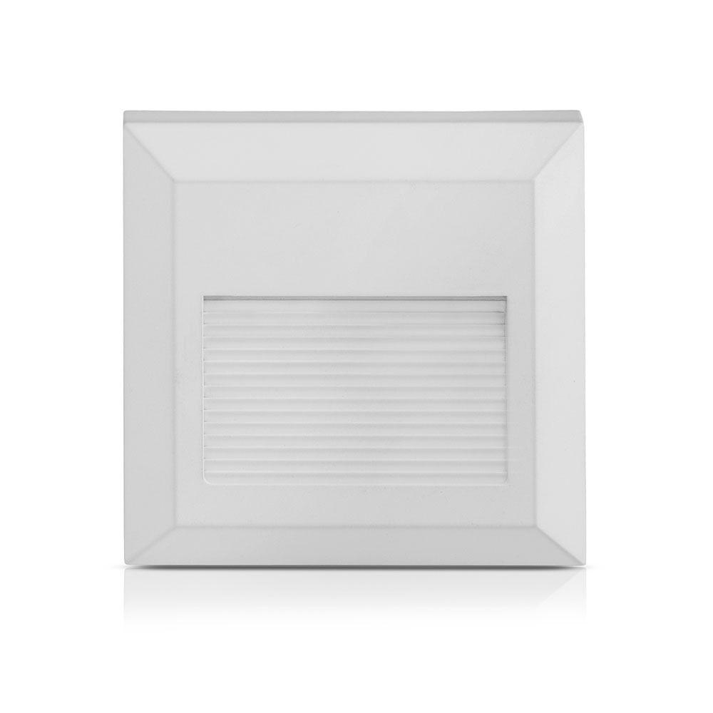 VT-1152 2W LED STEP LIGHT 3000K WHITE BODY SQUARE