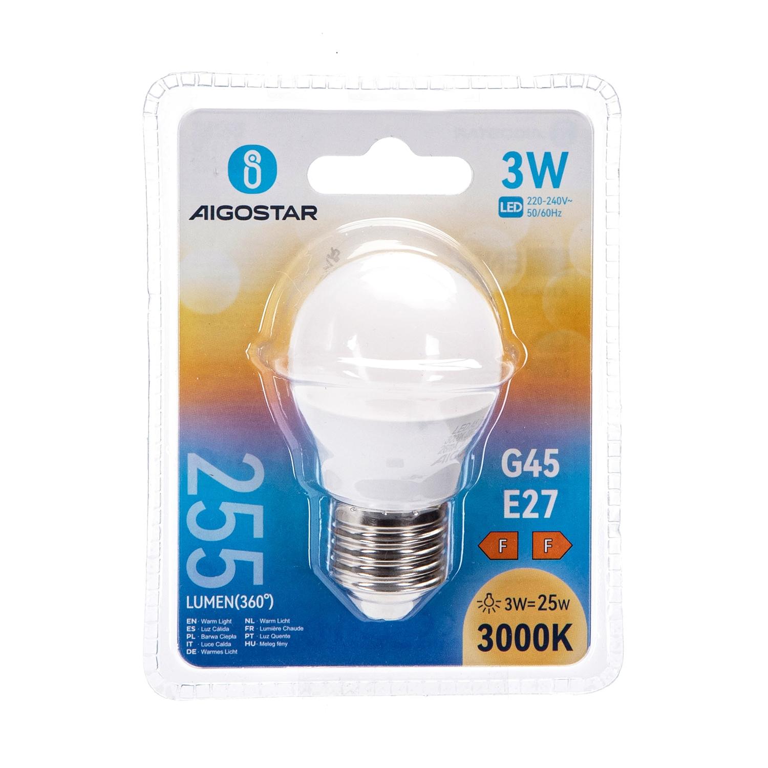 LED E27 3W G45