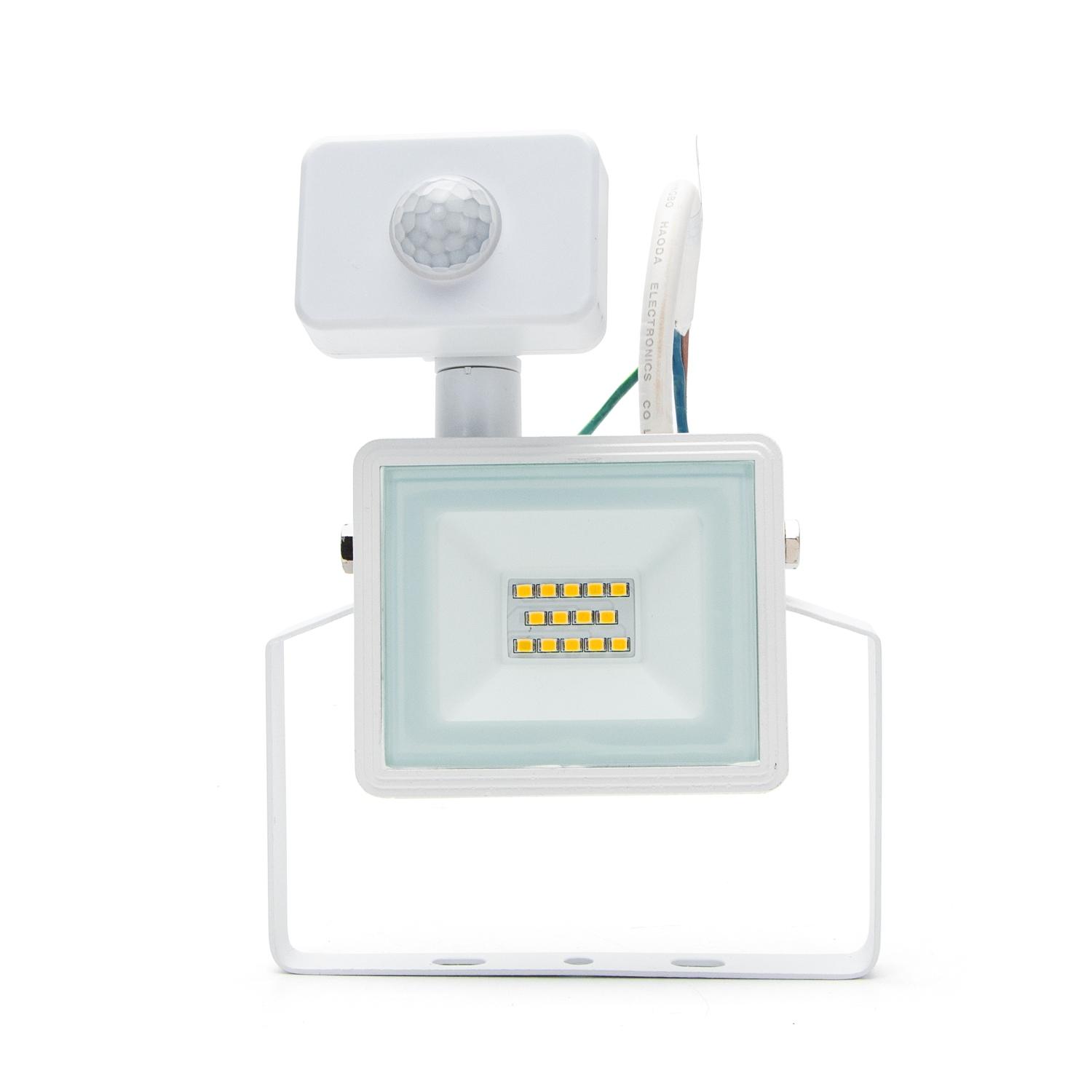 LED Slim Floodlight with Sensor White 10W (Die-casting)