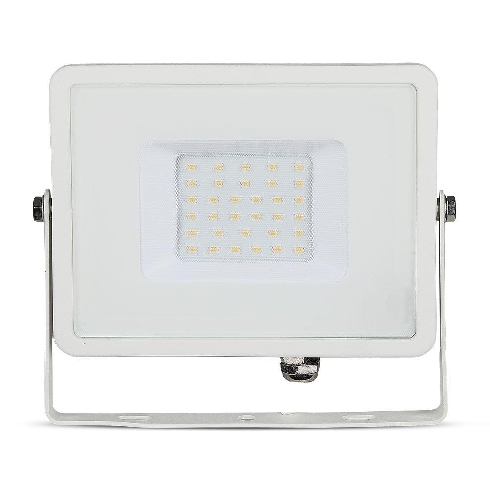 30W Naświetlacz LED SMD, Chip SAMSUNG, Przewód: 3m, Barwa:6400K, Obudowa: Biała, VTAC, SKU 950