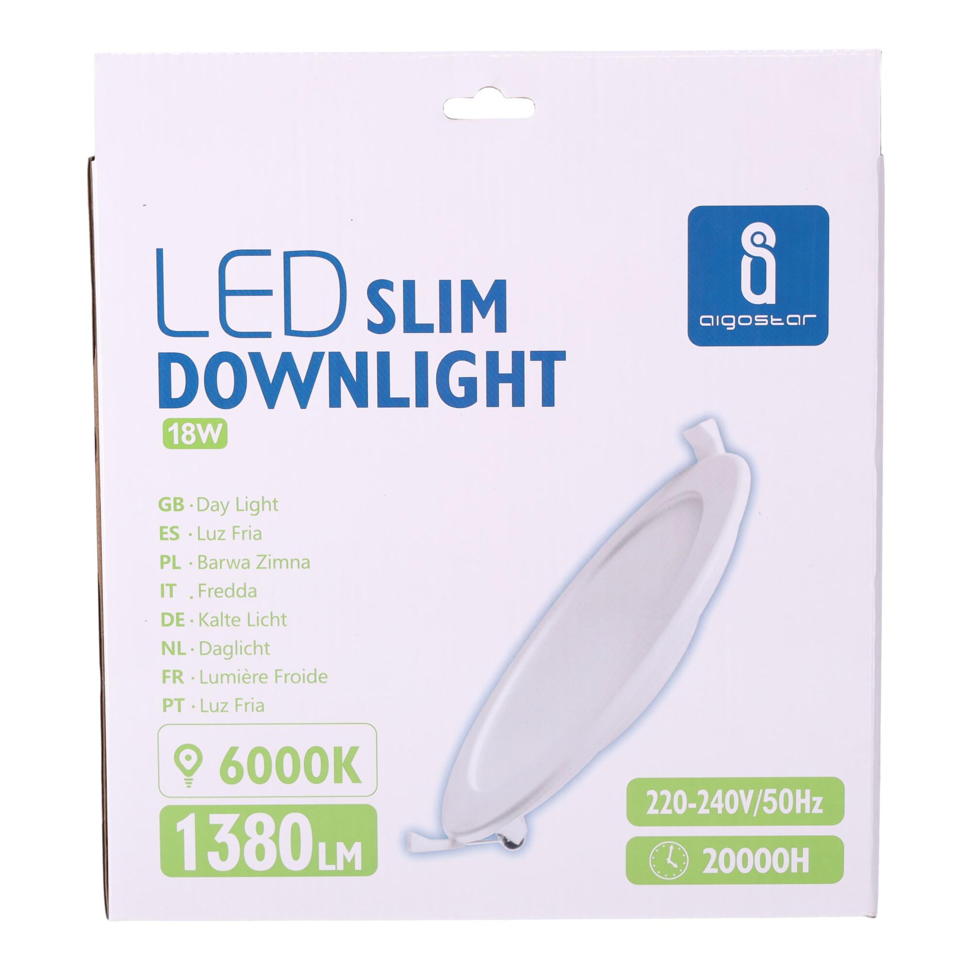 E6 LED Ultra-thin Flush-mounted Round Downlight 18W White Light