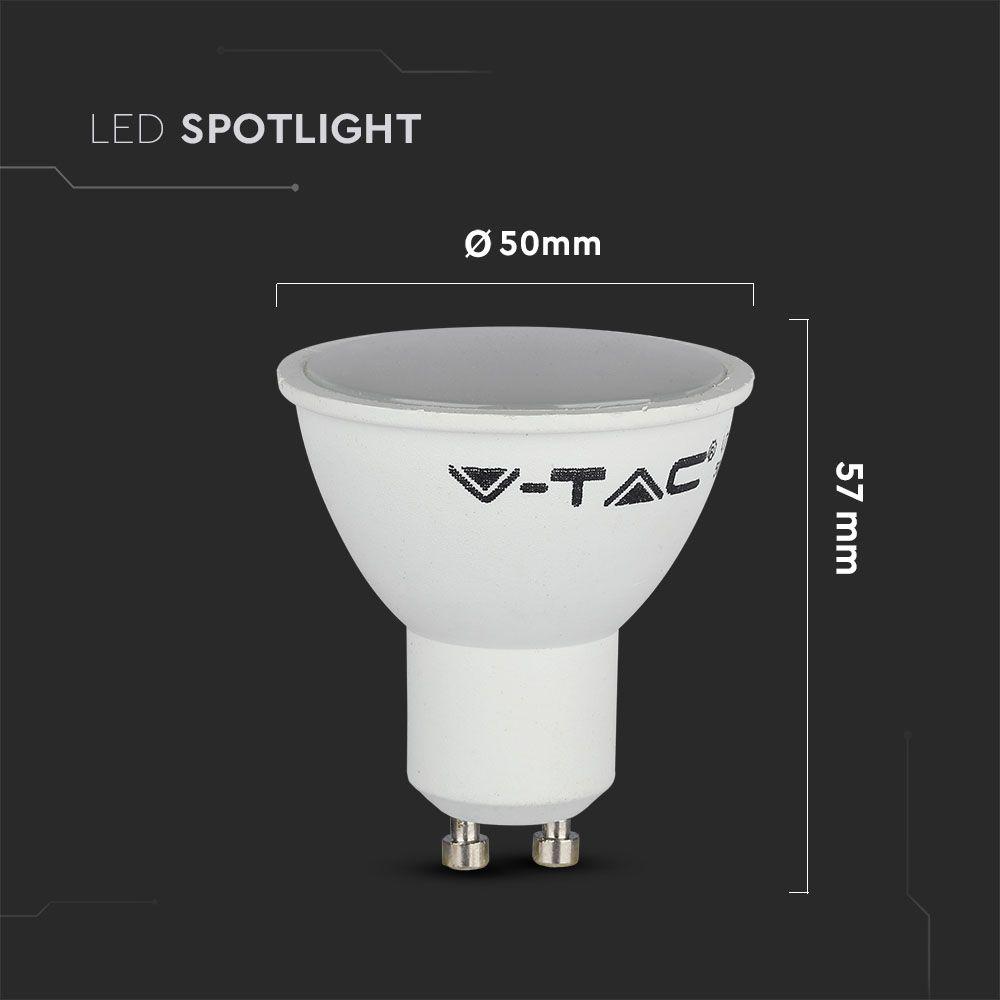 VT-1975 5W GU10 LED PLASTIC SPOTLIGHT 6000K 110'D