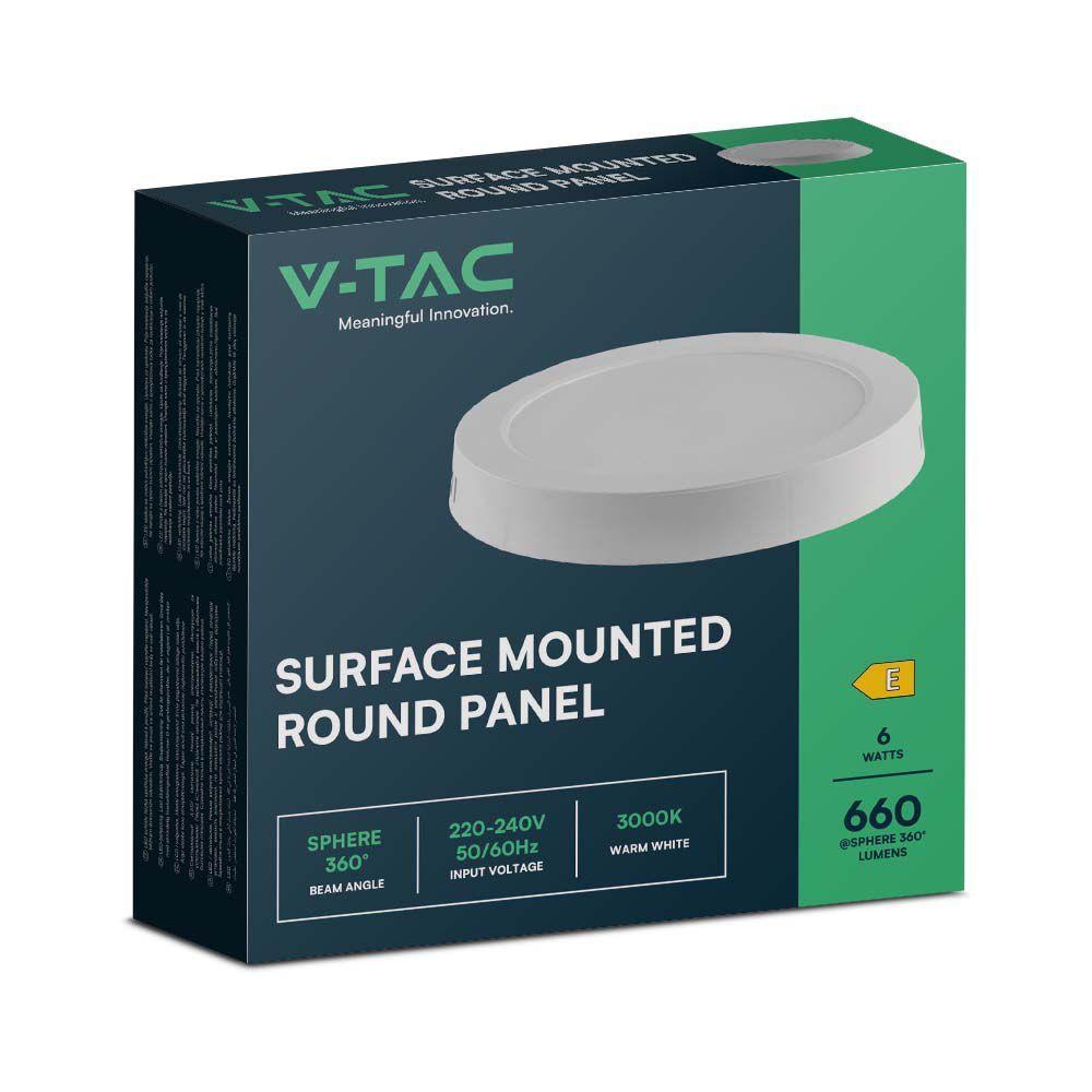 VT-60006 6W BACKLIT SURFACE MOUNTED PANEL 4000K RD