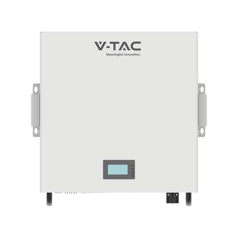 NISKONAPIĘCIOWY MAGAZYN ENERGII VT-48100-W2 BATERIA LITOWA O MOCY 5kWh; BATERIA NAŚCIENNA; WBUDOWANY BMS; 5 LAT GWARANCJI; IP 20; 6000 CYKLI ŁADOWANIA  , VTAC, SKU 11526