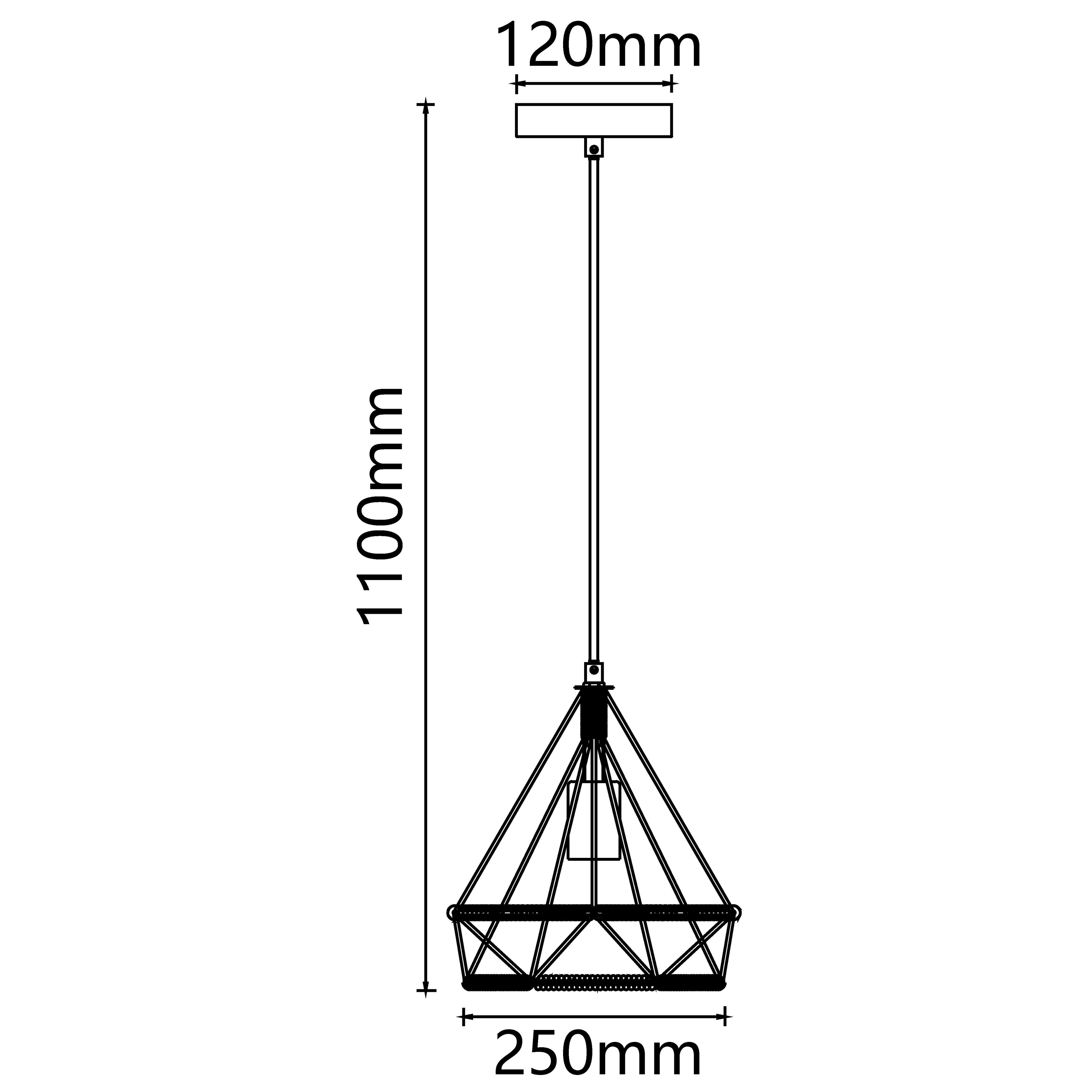 Wisząca lampa retro z żelazną ramą