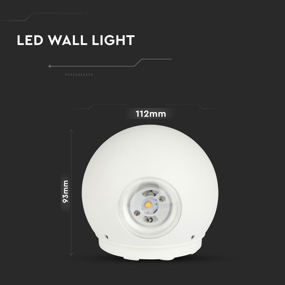 VT-836 6W LED UP-DOWN WALL LIGHT 3000K -WHITE BODY IP65