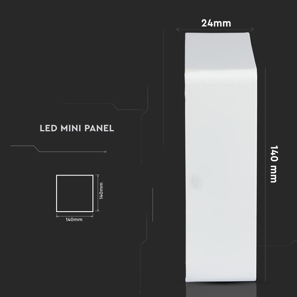 VT-1205 12W LED SURFACE PANEL 4000K SQUARE