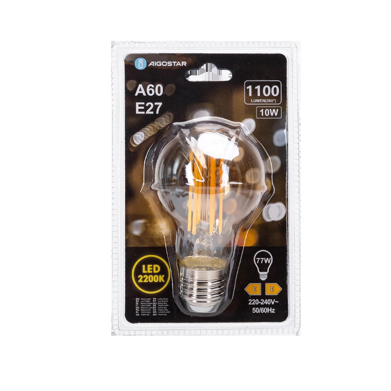 Żarówka LED Filament (Bursztynowa) A60 E27 10W