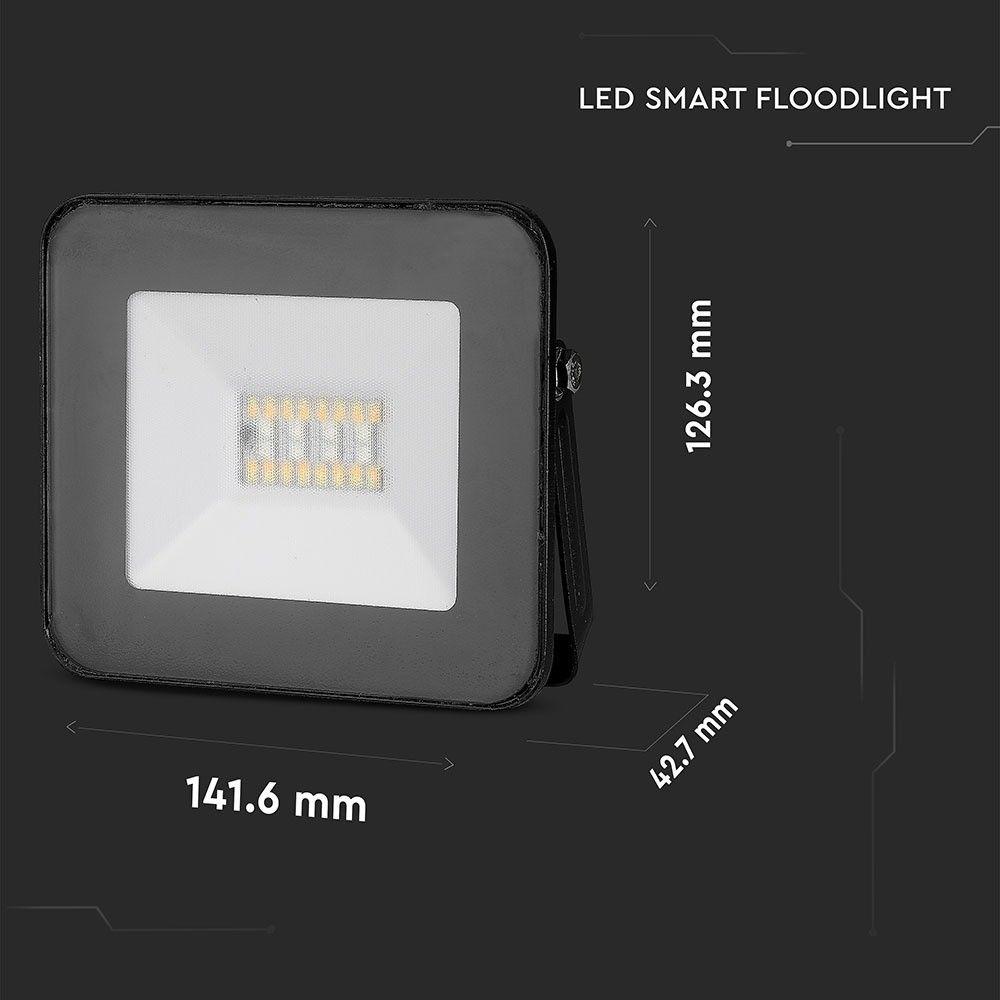 20W Naświetlacz LED SMD, Sterowanie: Bluetooth, Barwa: regulowana w zakresie 3000K,4000K,6000K + RGB, Obudowa: Czarna, VTAC, SKU 5985