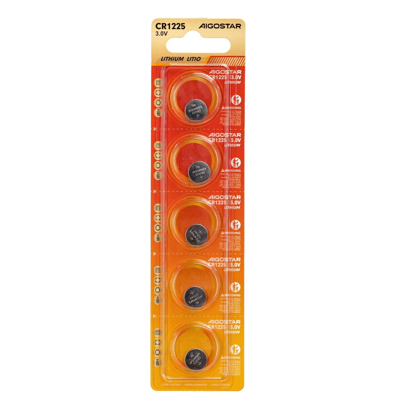 Coin cell batteries CR1225 3.0V 5pcs