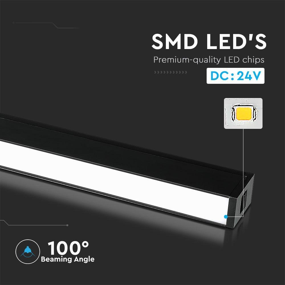 20W Lampa liniowa LED na szynoprzewód MAGNETIC, Barwa:4000K/ Czarny, IP20, Zasilanie:24V , VTAC, SKU 7955