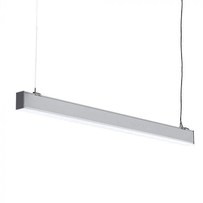 VT-7-43 40W LED LINEAR HANGING SUSPENSION LIGHT SAMSUNG CHIP 4000K SILVER BODY