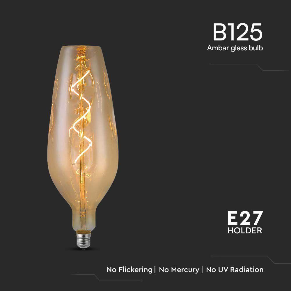 VT-2272 4W B125 SPIRAL FILAMENT BULB 2700K AMBER GLASS