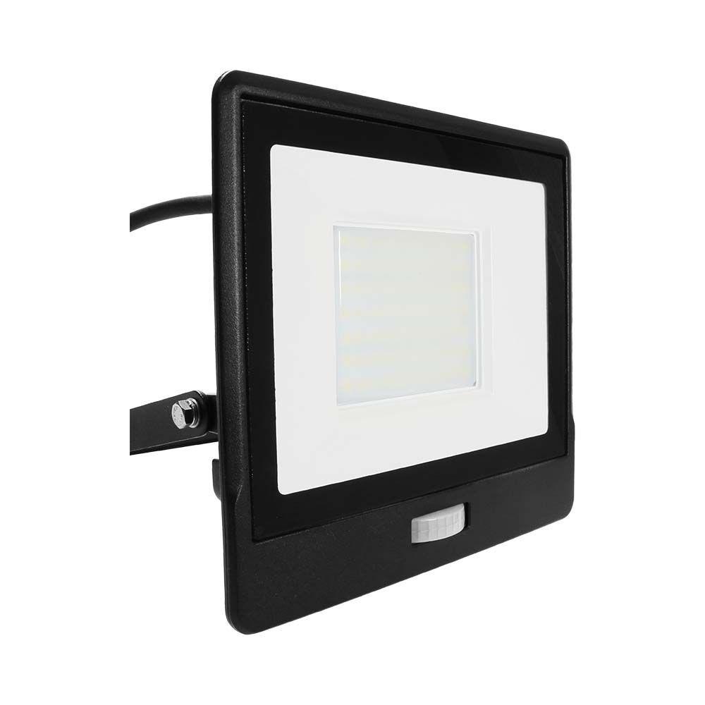 VT-158S-1 50W PIR SENSOR FLOODLIGHT SAMSUNG CHIP & 1M CABLE 6500K BLACK BODY