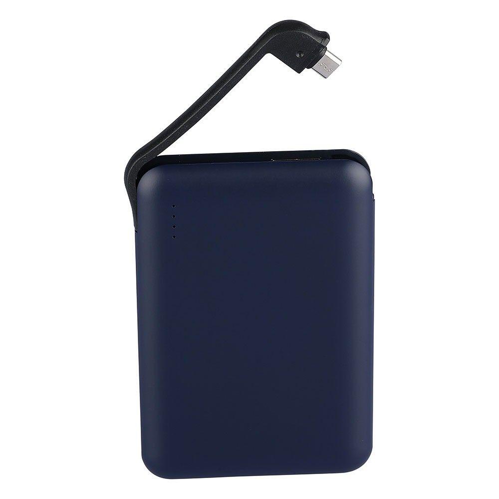 VT-3510 5000mah POWER BANK WITH LED LIGHT DISPLAY & BUILT IN CABLE -NAVY