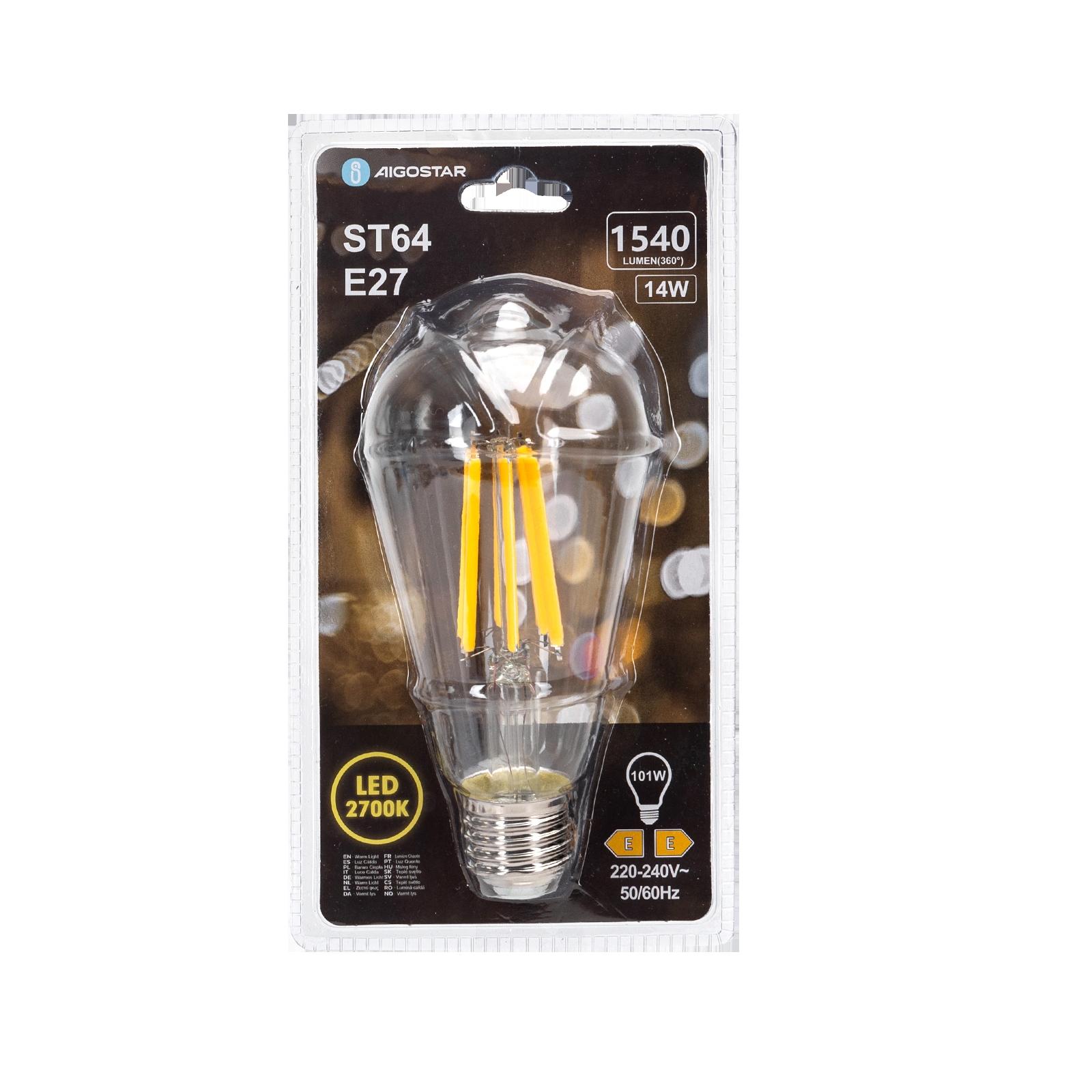 LED Filament Bulb (Clear) ST64 E27 14W