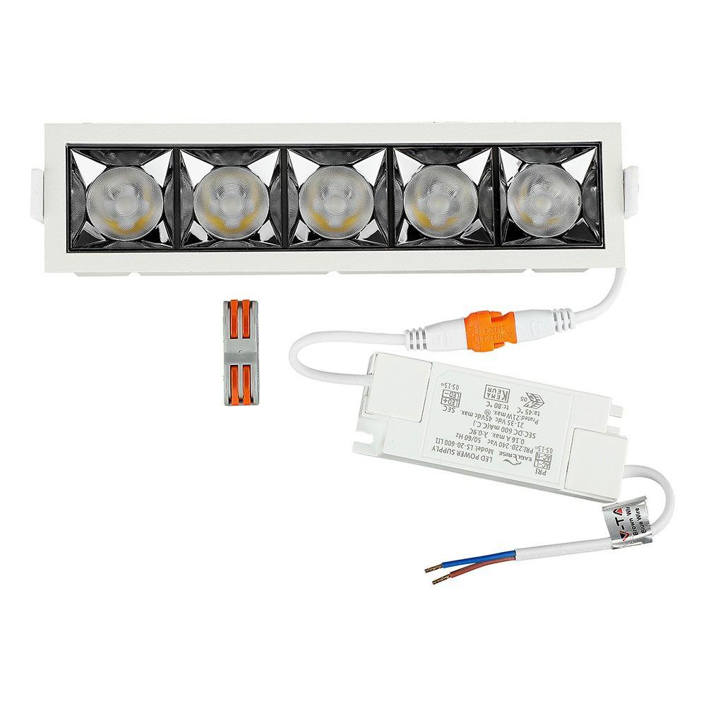 20W Oprawa wpuszczana reflektor LED, Chip SAMSUNG, Barwa:5700K, Kąt 12', VTAC, SKU 979