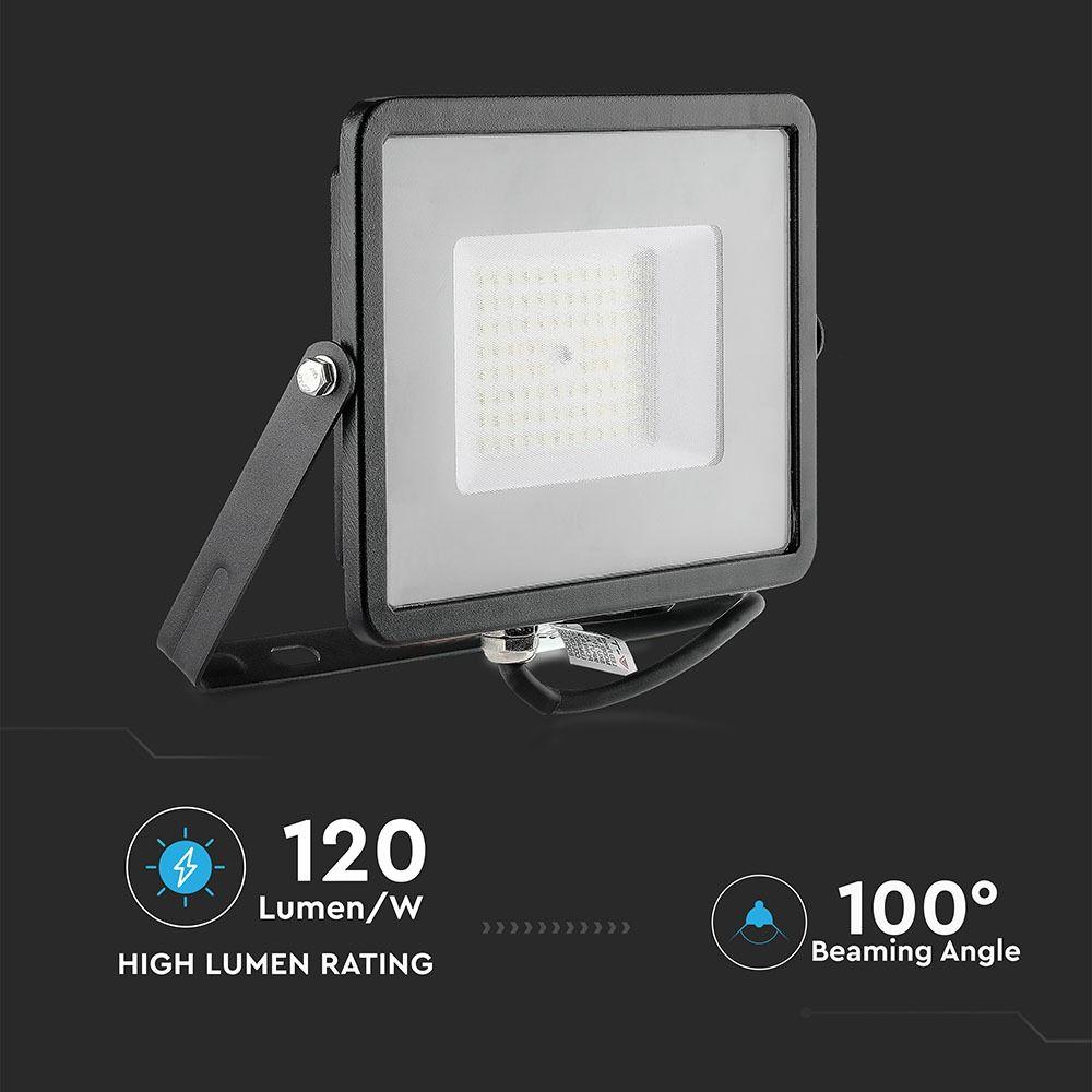 VT-56 50W SMD FLOODLIGHT SAMSUNG CHIP 6400K BLACK BODY (120LM/W)