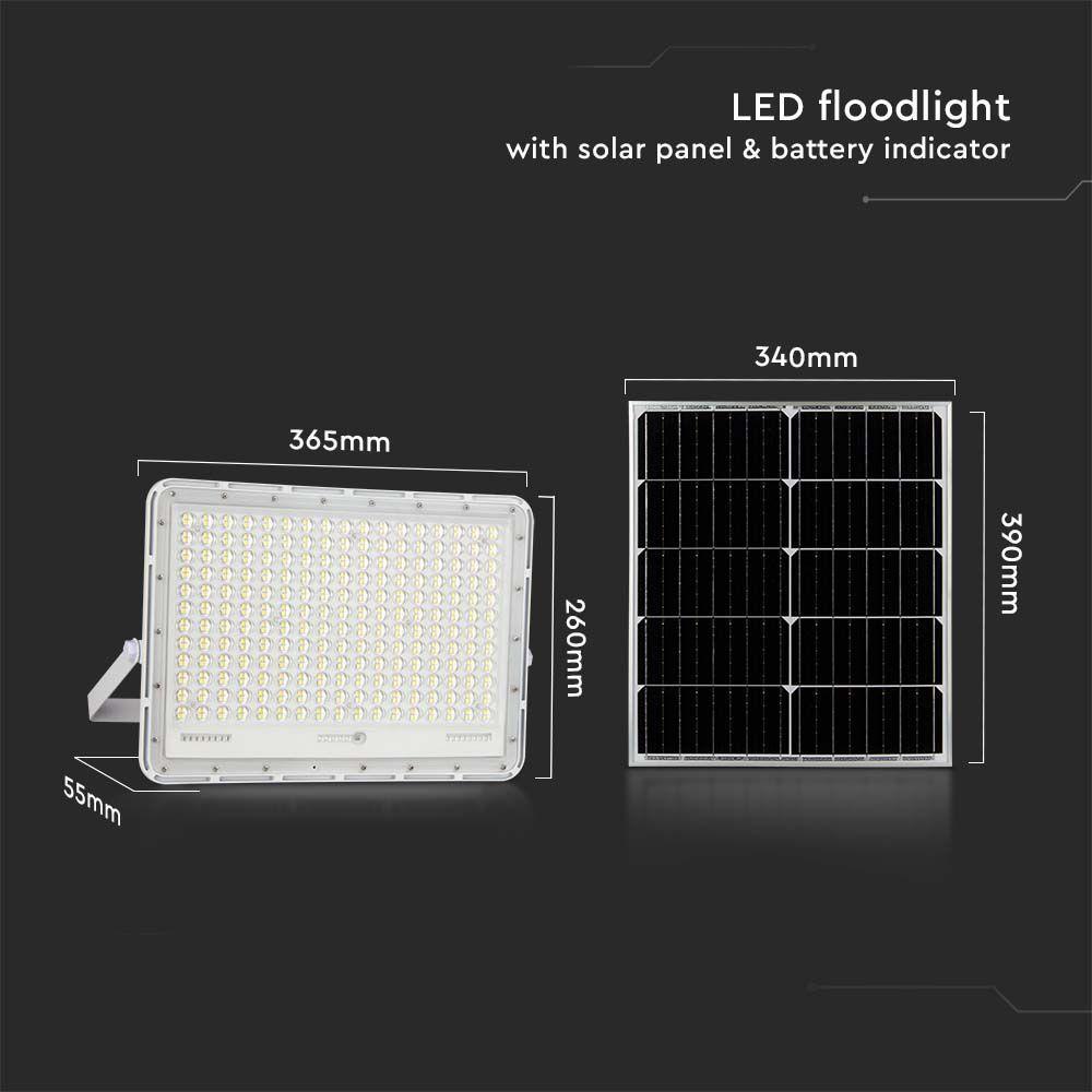 VT 240W LED SOLAR FLOODLIGHT 6400K 20000 mAh BATTERY 3M CABLE SMART IR REMOTE FAST CHARGE WHITE