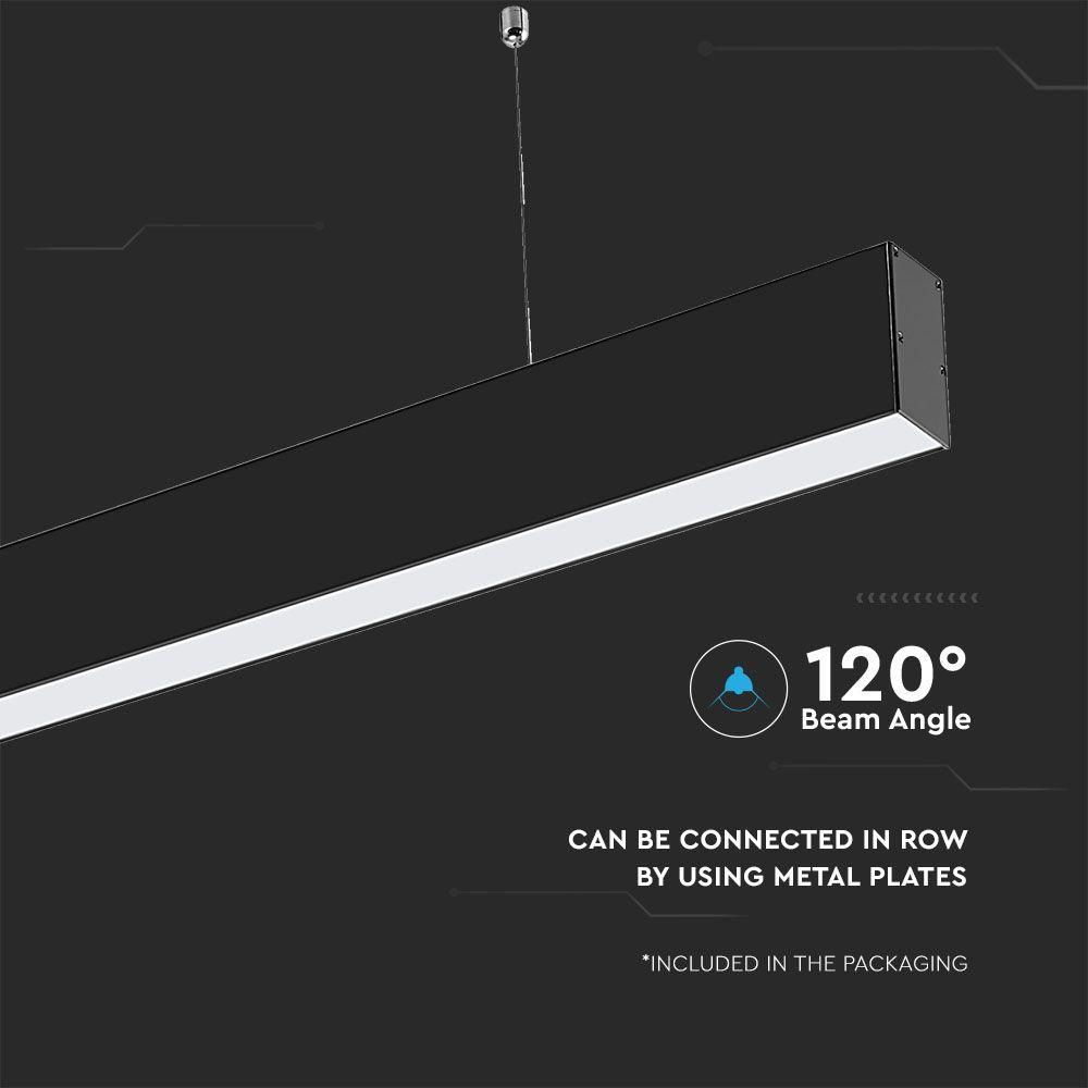 40W Lampa Liniowa LED, Chip SAMSUNG, Barwa:3000K, Obudowa: Czarna, VTAC, SKU 21882