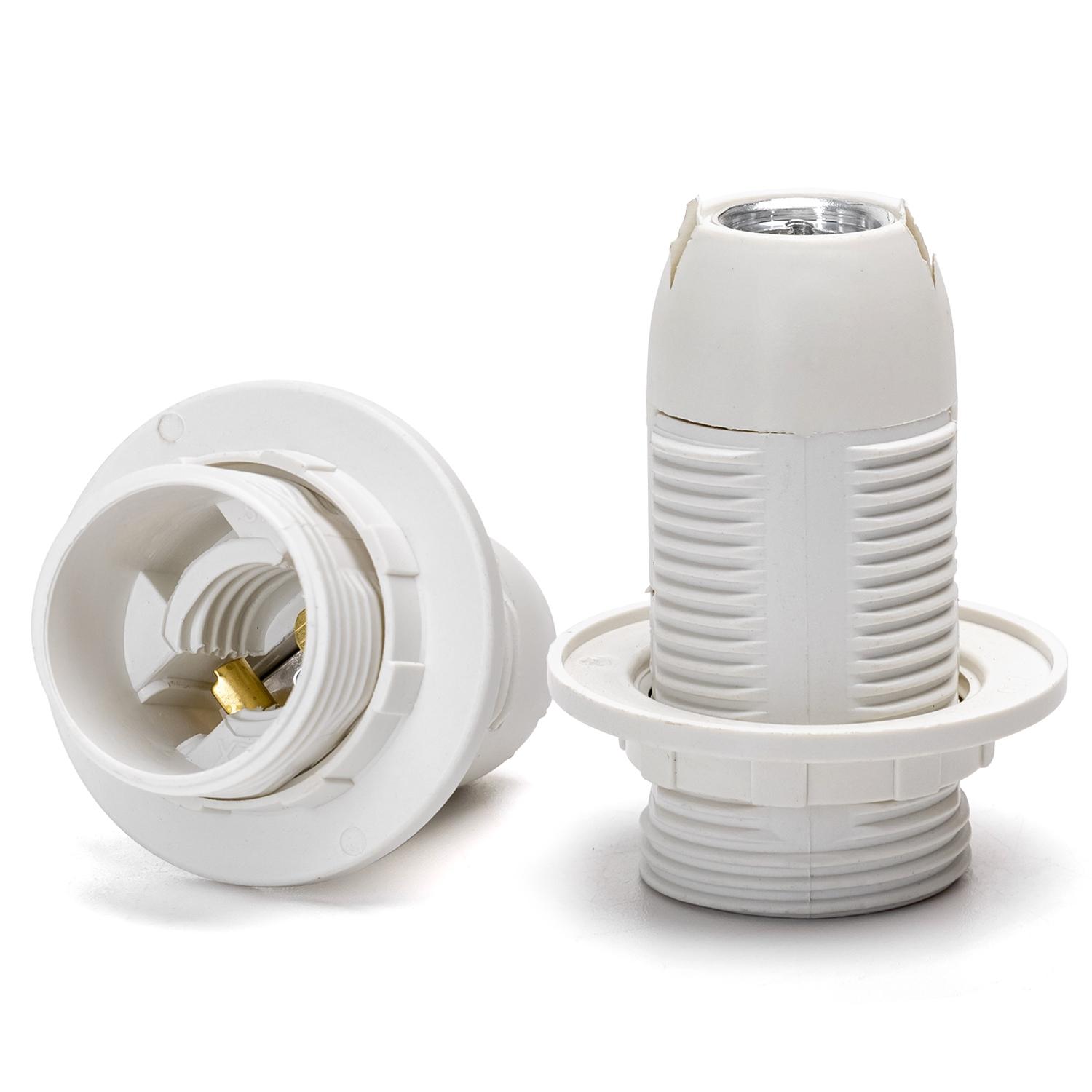 E14 Plastic Spring Terminal Lamp Holder White