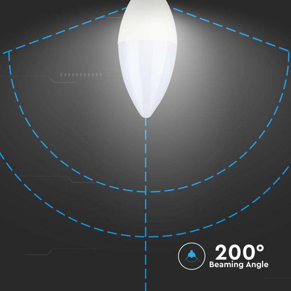 VT-255 4.5W PLASTIC CANDLE BULB SAMSUNG CHIP 4000K E14 A++