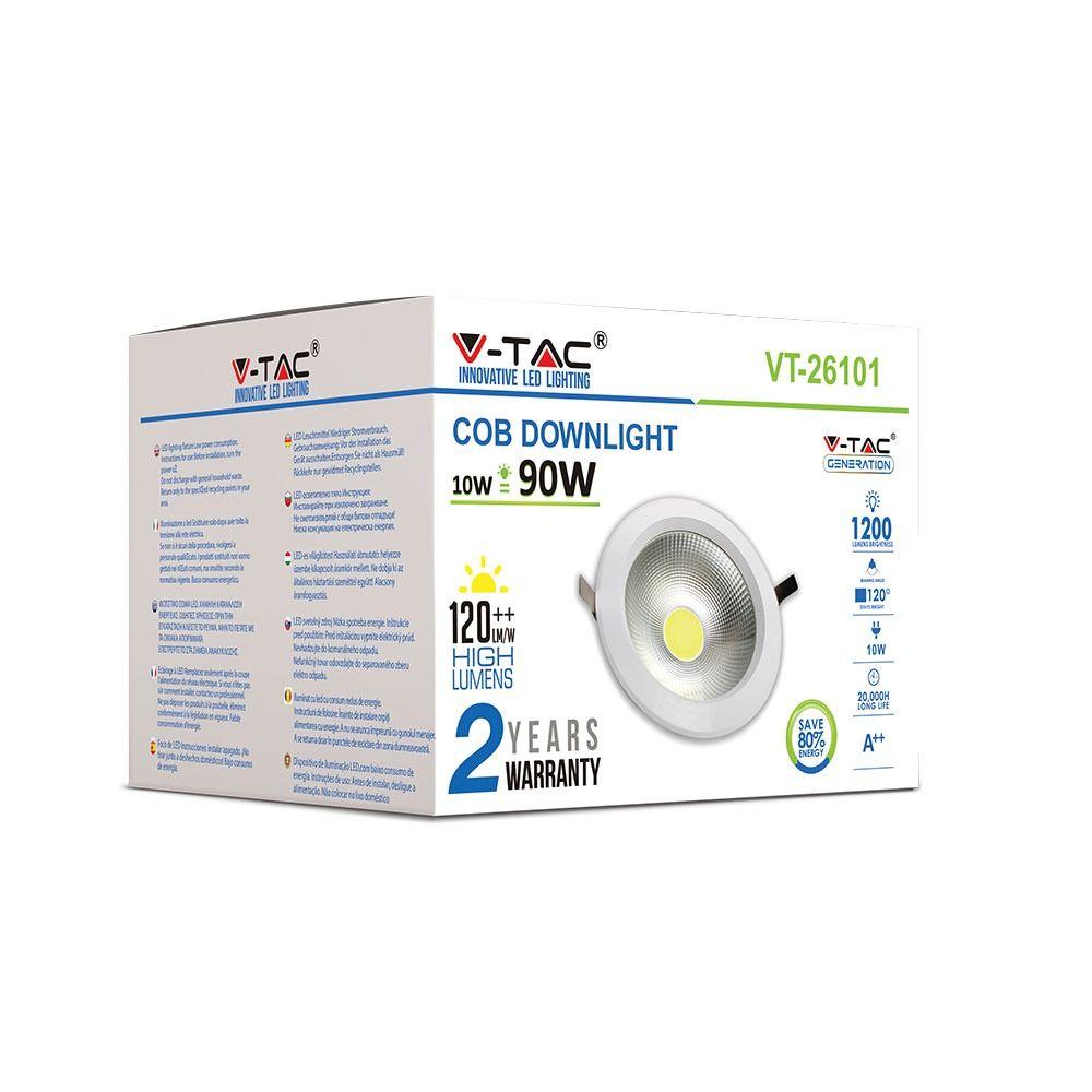 10W Oprawa wpuszczana reflektor LED, Barwa:3000K, HIGH LUMEN, VTAC, SKU 1270