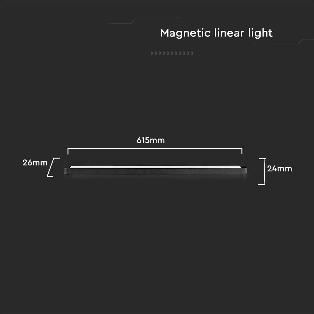 22W Lampa na Szynoprzewód SLIM MAGNETIC, Barwa: 4000K, Obudowa: Czarna , VTAC, SKU 10248