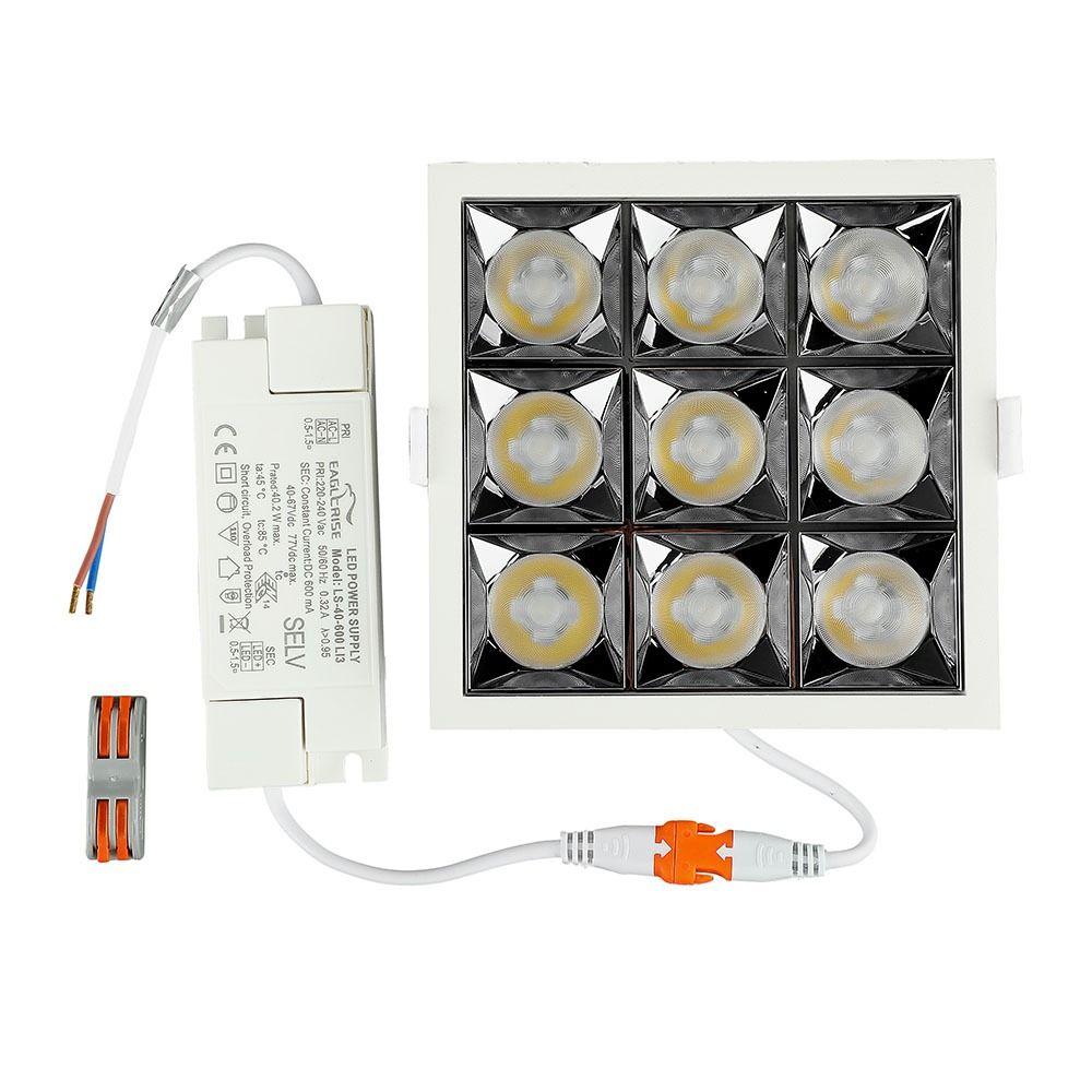 36W Oprawa wpuszczana reflektor LED, Chip SAMSUNG, Barwa:5700K, Kąt 12', VTAC, SKU 982