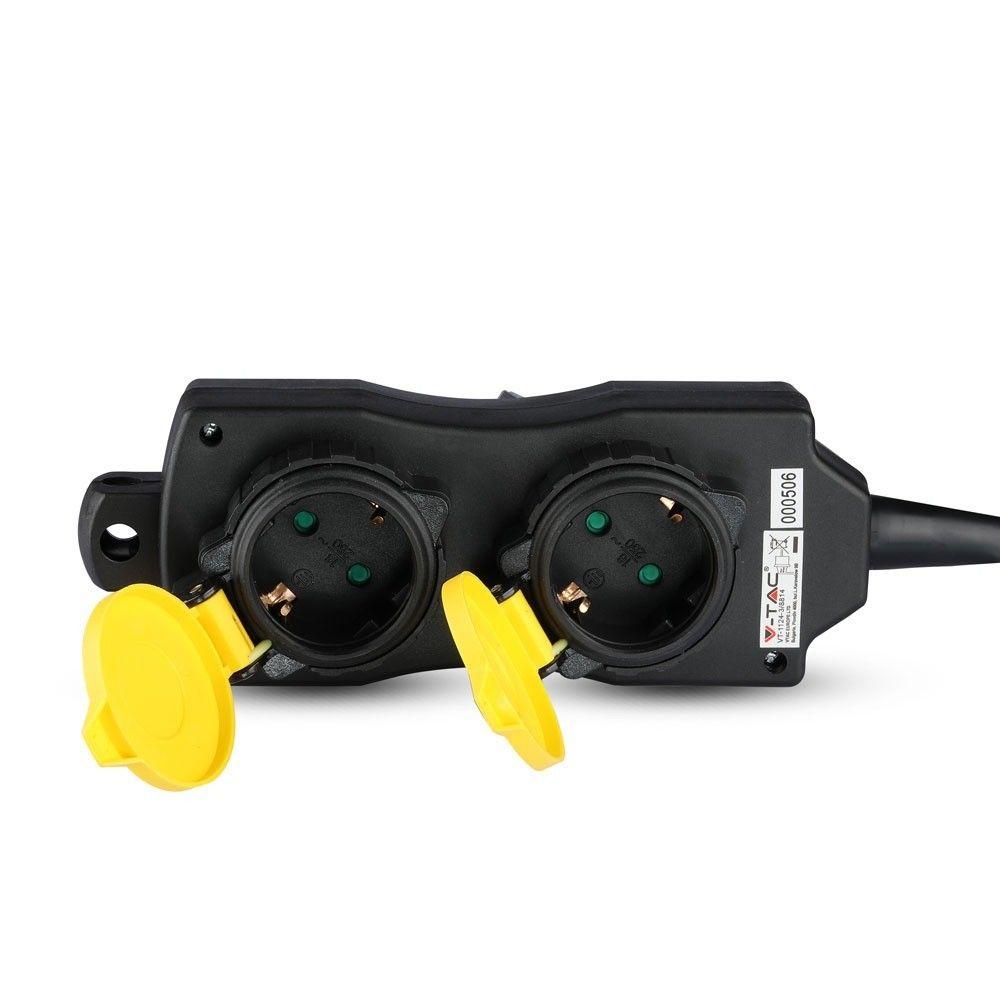 VT-1124-3 4 WAYS SOCKET (3G1.5MMX3M)-IP44--BLACK+YELLOW