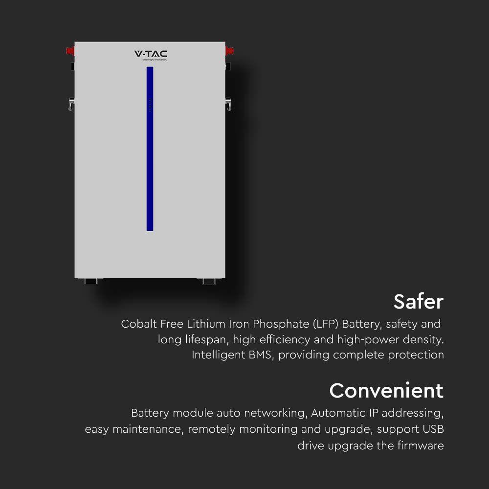 6.14kWh WALL MOUNTED LiFePO4 BATTERY 6000 CYCLES IP65