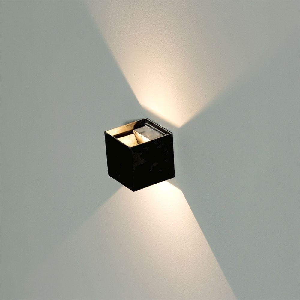 VT-759-12 12W LED UP-DOWN WALL LIGHT WITH BRIDGELUX CHIP 3000k BLACK SQUARE