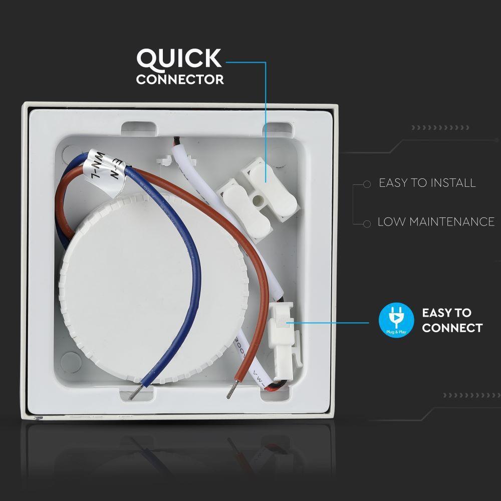 SQ 18W Panel LED, Barwa:3000K, Kwadratowa, VTAC, SKU 4919