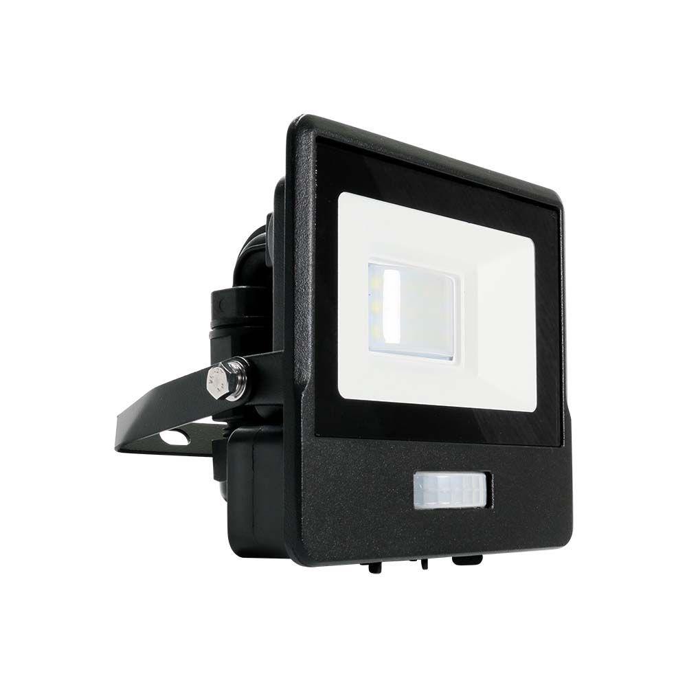 VT-118S 10W PIR SENSOR FLOODLIGHT SAMSUNG CHIP 3000K BLACK BODY