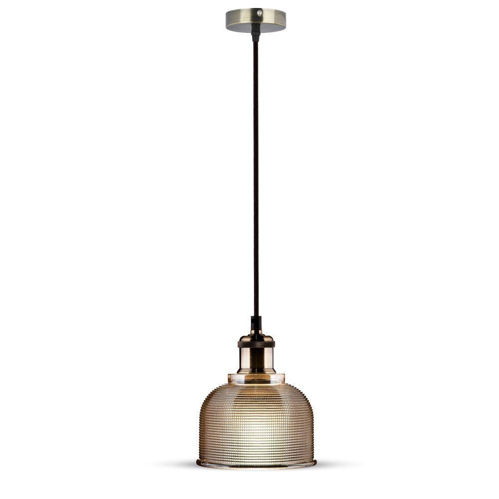 Lampa wisząca, Klosz: Bursztynowe szkło, zwis 150 cm, VTAC, SKU 3732