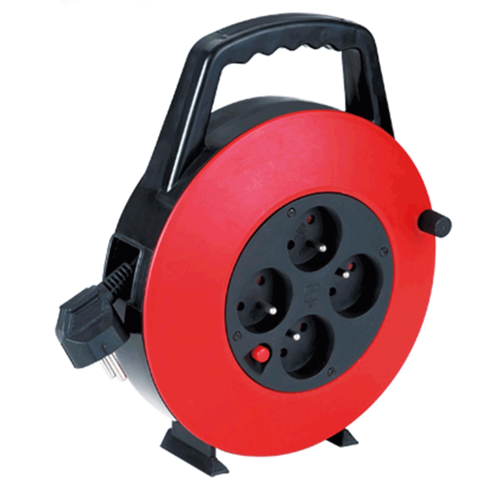 Cable Reels H05VV-F 3G1.0m㎡ 10m Black 4-way